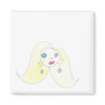 Blonde Haired Girl Fridge Magnets