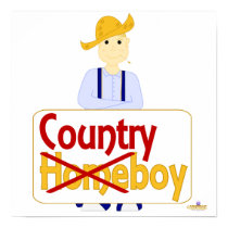 Blonde Haired Grinning Farmie Blue Pants Country X posters