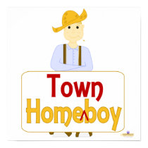 Blonde Haired Grinning Farmie Brown Pants HomeTown posters