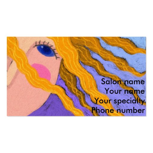 Blonde Highlights Hair Stylist Business Card (front side)