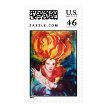 BLONDE IN RED POSTAGE STAMPS