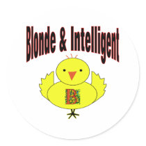 Blonde & Intelligent Chick stickers