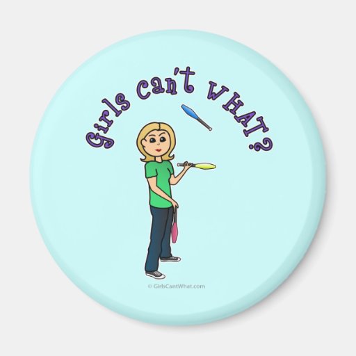 Blonde Juggler Refrigerator Magnet