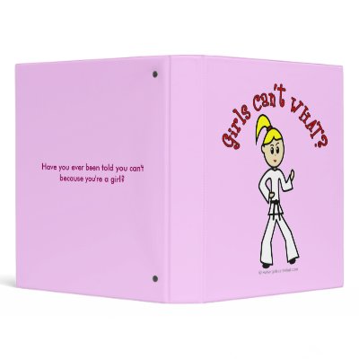 Blonde Karate Girl 3 Ring Binders by girlscantwhat