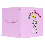 Blonde Karate Girl 3 Ring Binders
