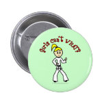 Blonde Karate Girl Button