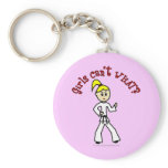 Blonde Karate Girl Keychains