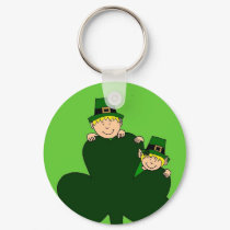 blonde kids with shamrock on green keychains by littlemunchkins blonde kids with shamrock on green keychains