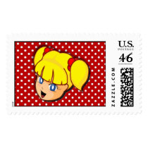 Blonde Manga Girl Postage postage