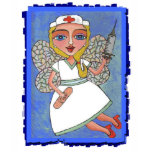 Blonde Nurse Fairy - ladies RN LPN t-shrt t-shirts