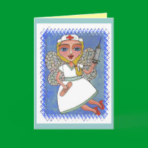 Blonde Nurse Fairy - RN LPN faerie card by folkartblonde Blonde Nurse Fairy - RN LPN faerie card