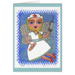 Blonde Nurse Fairy - RN LPN faerie card