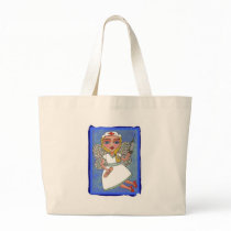 Blonde Nurse Fairy - RN LPN nursing tote bag by folkartblonde Blonde Nurse Fairy - RN LPN nursing tote bag