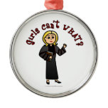 Blonde Pastor Girl Christmas Tree Ornaments