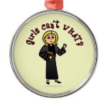 Blonde Pastor Girl Christmas Tree Ornaments