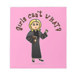 Blonde Pastor Girl Memo Notepads