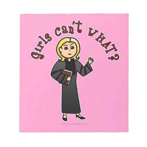 Blonde Pastor Girl Memo Notepads