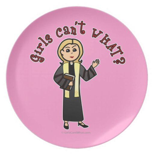 Blonde Preacher Girl Dinner Plates
