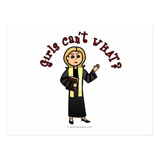 Blonde Preacher Girl Post Card