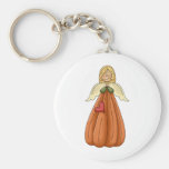 blonde pumpkin angel keychain