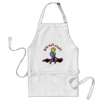 Blonde Race Car Driver Girl aprons