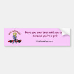 Blonde Race Car Driver Girl Bumper Sticker