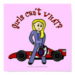 Blonde Race Car Driver Girl Print