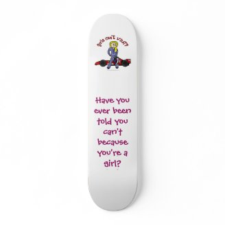Blonde Race Car Driver Girl Skate Board