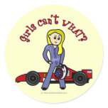 Blonde Race Car Driver Girl Sticker