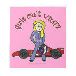 Blonde Race Car Driver Notepads