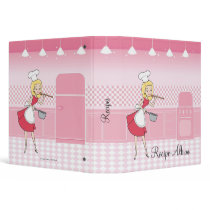 Blonde Retro Housewife's Recipe Album 1.5" Binder