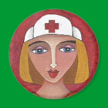 Blonde RN - folk art nurse / nursing magnet by folkartblonde Blonde RN - folk art nurse / nursing magnet