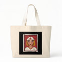 Blonde RN - folk art nurse / nursing tote bag