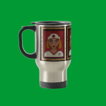 Blonde RN - folk art nurse / nursing travel mug mugs