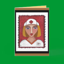Blonde RN - nurse / nursing greeting card