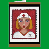 Blonde RN - nurse / nursing greeting card cards