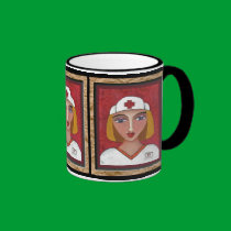 Blonde RN - nursing mug of healing (2) mugs