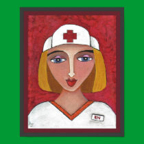 Blonde RN - nursing / nurse print posters