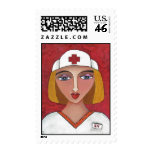 Blonde RN - nursing postage stamp