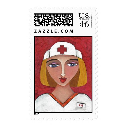 Blonde RN - nursing postage stamp