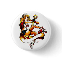 Blonde Roller Girl Sailor Buttons