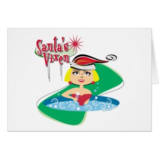 Blonde Santa's Vixen Card card