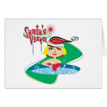 Blonde Santa's Vixen Card cards