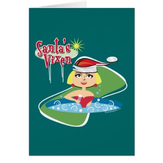Blonde Santa's Vixen Card card
