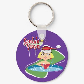 Blonde Santa's Vixen keychain