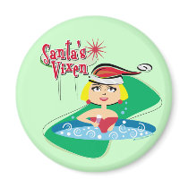 Blonde Santa's Vixen Magnet magnets