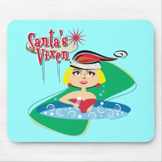 Blonde Santa's Vixen mousepad