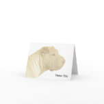 Blonde Shar Pei Portrait on White Card