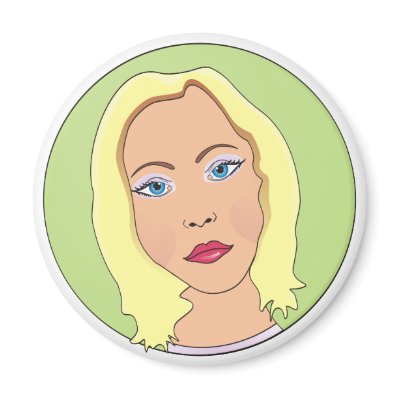 Blonde Short Hair Woman Magnets by graphxpro