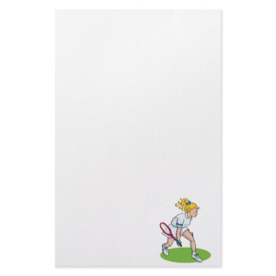 Blonde Tennis Girl Stationery Paper by shopaholicchick